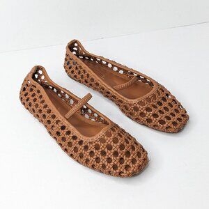 Dolce Vita Brown Woven Mary Jane Flats